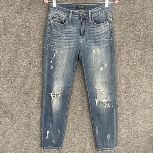Judy Blue Relaxed Fit‎ Jeans Womens Sz 5/27 Distressed Stretch